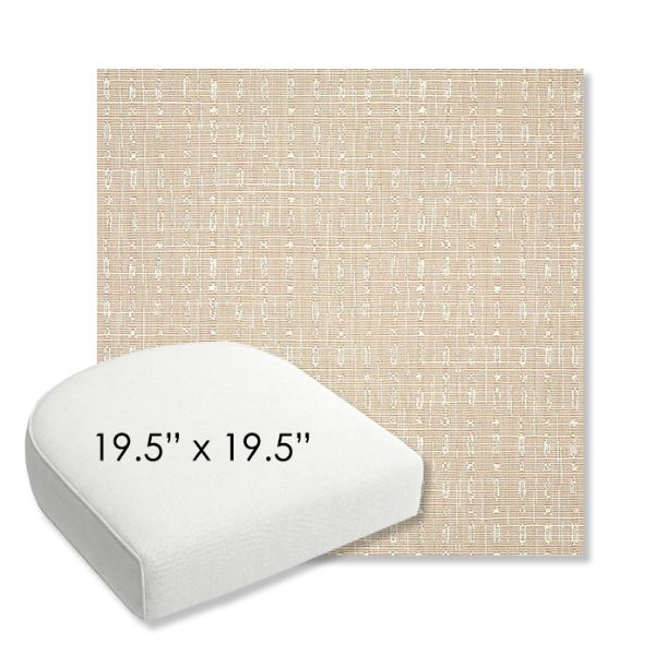 Picture of Embrace Linen | 19.5" x 19.5" Bullnose Contoured Rounded Back Wicker Chair Cushion - Sunbrella© Fabric