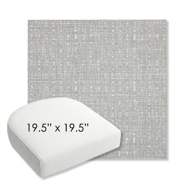 Picture of Embrace Pewter | 19.5" x 19.5" Bullnose Contoured Rounded Back Wicker Chair Cushion - Sunbrella© Fabric
