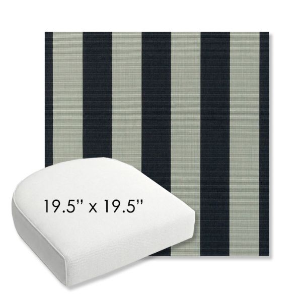 Picture of Expressive Mist | 19.5" x 19.5" Bullnose Contoured Rounded Back Wicker Chair Cushion - Sunbrella© Fabric