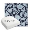 Picture of Floral Song Navy | 19.5" x 19.5" Bullnose Contoured Rounded Back Wicker Chair Cushion - Sunbrella© Fabric
