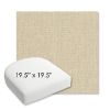 Picture of Heritage Papyrus | 19.5" x 19.5" Bullnose Contoured Rounded Back Wicker Chair Cushion - Sunbrella© Fabric