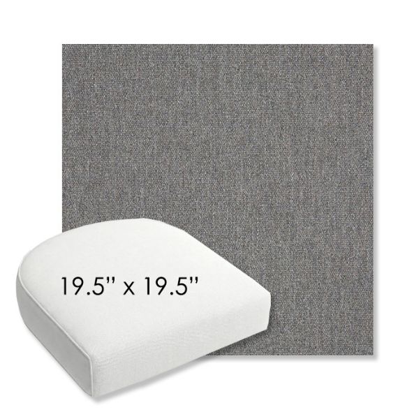 Picture of Heritage Slate | 19.5" x 19.5" Bullnose Contoured Rounded Back Wicker Chair Cushion - Sunbrella© Fabric