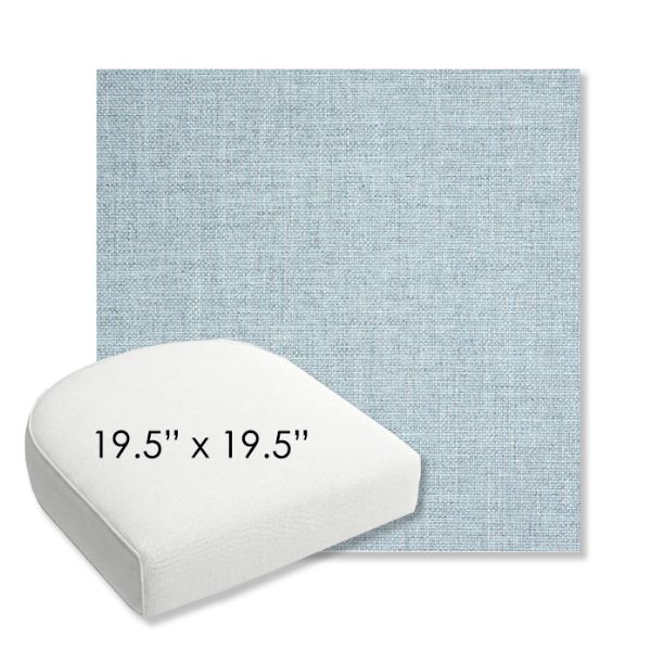 Picture of Idol Frost | 19.5" x 19.5" Bullnose Contoured Rounded Back Wicker Chair Cushion - Sunbrella© Fabric
