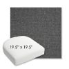 Picture of Idol Slate | 19.5" x 19.5" Bullnose Contoured Rounded Back Wicker Chair Cushion - Sunbrella© Fabric