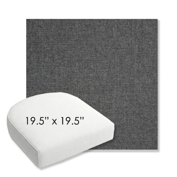 Picture of Idol Slate | 19.5" x 19.5" Bullnose Contoured Rounded Back Wicker Chair Cushion - Sunbrella© Fabric