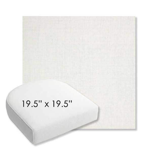 Picture of Idol Snow | 19.5" x 19.5" Bullnose Contoured Rounded Back Wicker Chair Cushion - Sunbrella© Fabric