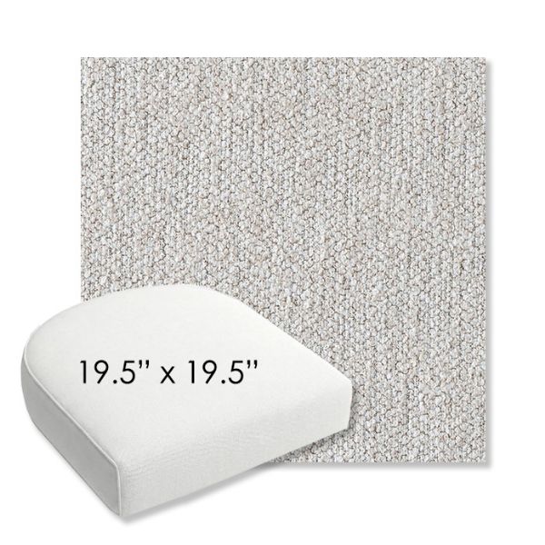 Picture of Improve Stucco | 19.5" x 19.5" Bullnose Contoured Rounded Back Wicker Chair Cushion - Sunbrella© Fabric