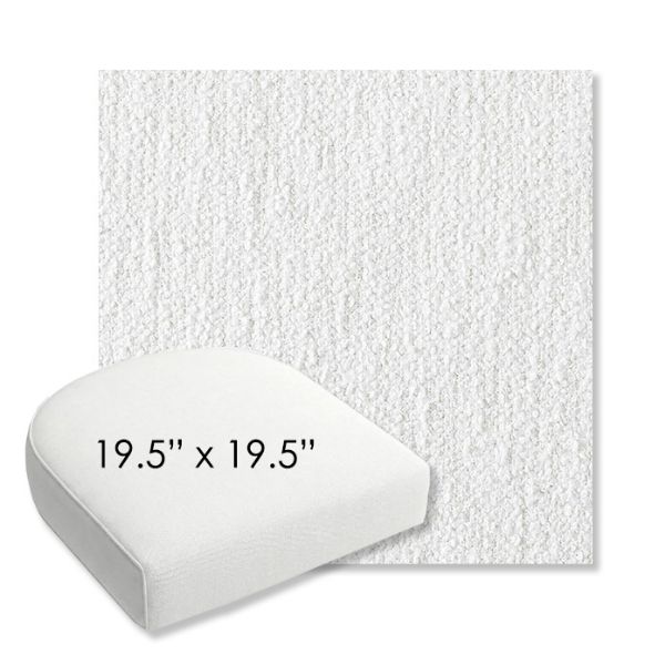 Picture of Improve White | 19.5" x 19.5" Bullnose Contoured Rounded Back Wicker Chair Cushion - Sunbrella© Fabric