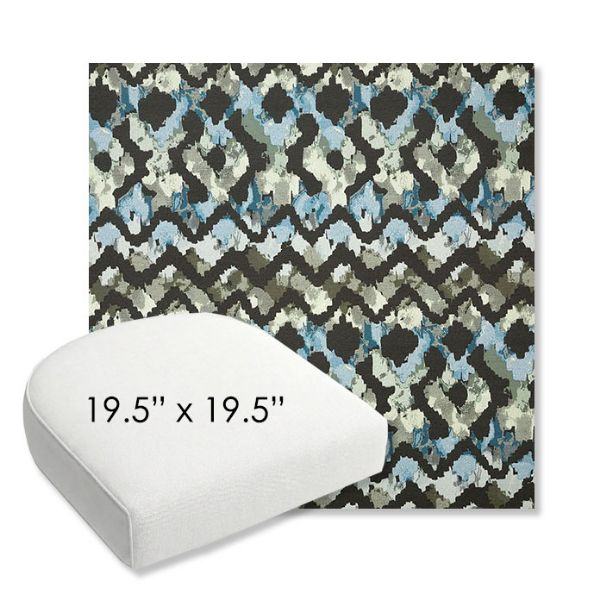 Picture of Inga Green Tea | 19.5" x 19.5" Bullnose Contoured Rounded Back Wicker Chair Cushion - Sunbrella© Fabric