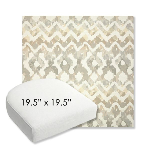 Picture of Inga Marble | 19.5" x 19.5" Bullnose Contoured Rounded Back Wicker Chair Cushion - Sunbrella© Fabric