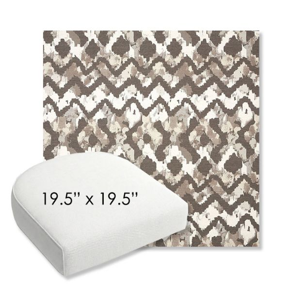 Picture of Inga Merino | 19.5" x 19.5" Bullnose Contoured Rounded Back Wicker Chair Cushion - Sunbrella© Fabric
