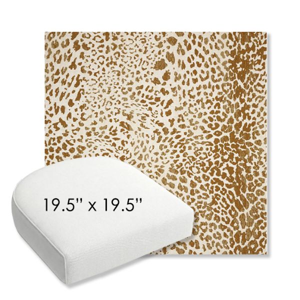 Picture of Instinct Toffee | 19.5" x 19.5" Bullnose Contoured Rounded Back Wicker Chair Cushion - Sunbrella© Fabric