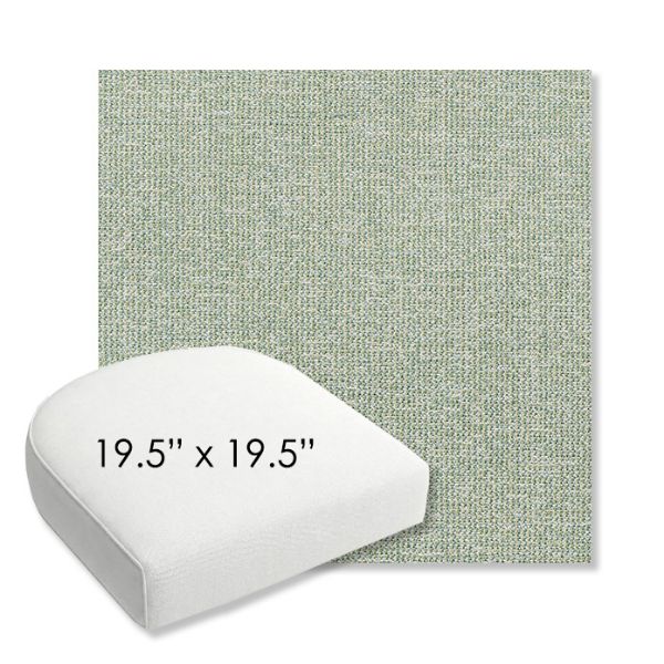 Picture of Kismet Moss | 19.5" x 19.5" Bullnose Contoured Rounded Back Wicker Chair Cushion - Sunbrella© Fabric
