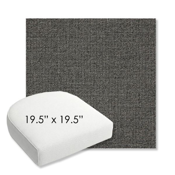 Picture of Kudos Carbon | 19.5" x 19.5" Bullnose Contoured Rounded Back Wicker Chair Cushion - Sunbrella© Fabric