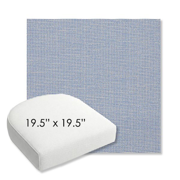 Picture of Kudos Cloud | 19.5" x 19.5" Bullnose Contoured Rounded Back Wicker Chair Cushion - Sunbrella© Fabric