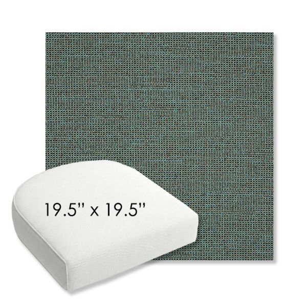 Picture of Kudos Cove | 19.5" x 19.5" Bullnose Contoured Rounded Back Wicker Chair Cushion - Sunbrella© Fabric