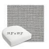 Picture of Kudos Newsprint | 19.5" x 19.5" Bullnose Contoured Rounded Back Wicker Chair Cushion - Sunbrella© Fabric