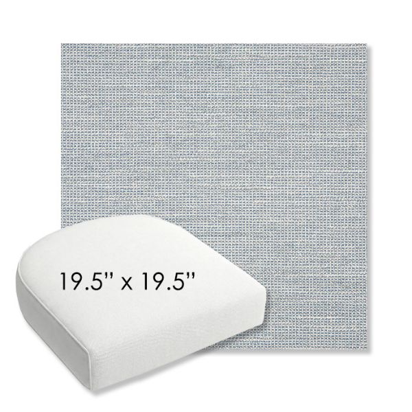 Picture of Kudos Saltwater | 19.5" x 19.5" Bullnose Contoured Rounded Back Wicker Chair Cushion - Sunbrella© Fabric
