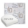 Picture of Labyrinth Cloud | 19.5" x 19.5" Bullnose Contoured Rounded Back Wicker Chair Cushion - Sunbrella© Fabric