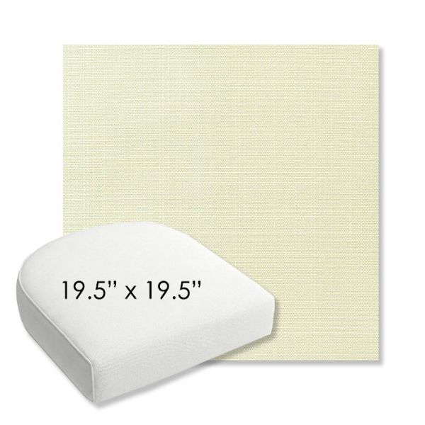 Picture of Linen Natural | 19.5" x 19.5" Bullnose Contoured Rounded Back Wicker Chair Cushion - Sunbrella© Fabric