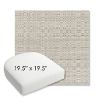 Picture of Linen Silver | 19.5" x 19.5" Bullnose Contoured Rounded Back Wicker Chair Cushion - Sunbrella© Fabric