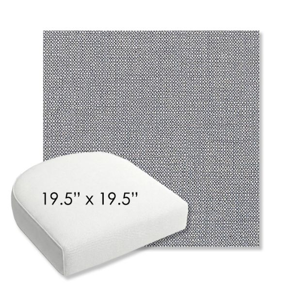 Picture of Linville Denim | 19.5" x 19.5" Bullnose Contoured Rounded Back Wicker Chair Cushion - Sunbrella© Fabric