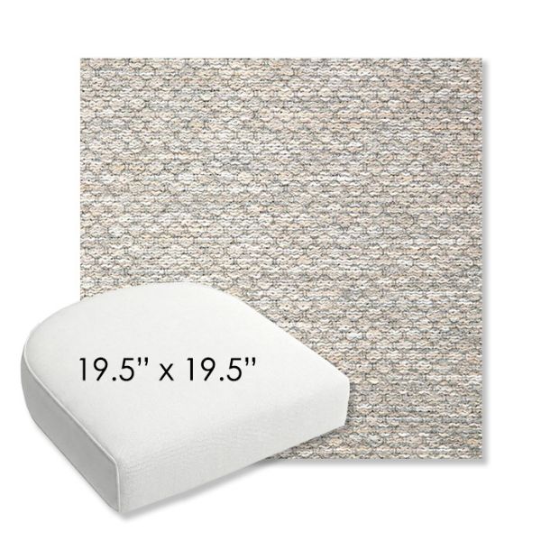 Picture of Litchfield Fog | 19.5" x 19.5" Bullnose Contoured Rounded Back Wicker Chair Cushion - Sunbrella© Fabric