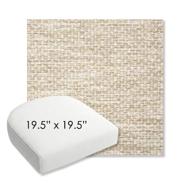 Picture of Litchfield Sand | 19.5" x 19.5" Bullnose Contoured Rounded Back Wicker Chair Cushion - Sunbrella© Fabric