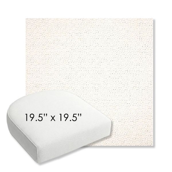 Picture of Litchfield Snow | 19.5" x 19.5" Bullnose Contoured Rounded Back Wicker Chair Cushion - Sunbrella© Fabric