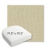 Picture of Mainstreet Putty | 19.5" x 19.5" Bullnose Contoured Rounded Back Wicker Chair Cushion - Sunbrella© Fabric