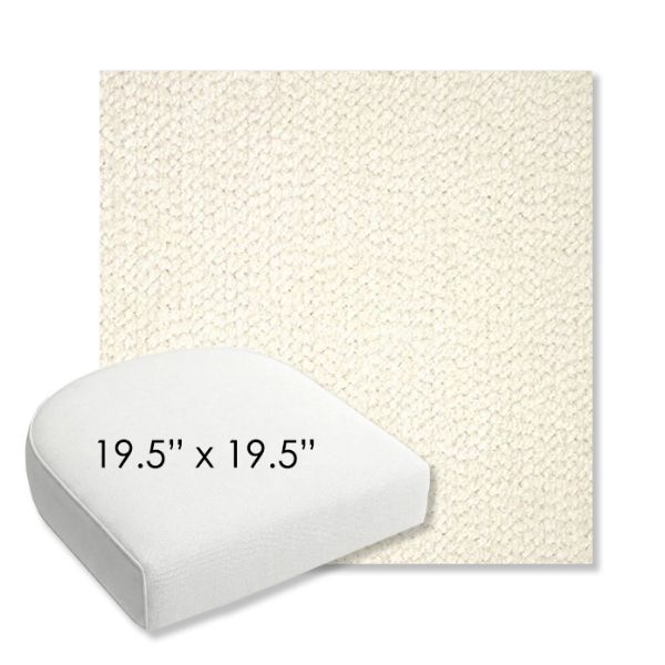 Picture of Margo Snow | 19.5" x 19.5" Bullnose Contoured Rounded Back Wicker Chair Cushion - Sunbrella© Fabric