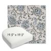 Picture of Martha Floral Periwinkle | 19.5" x 19.5" Bullnose Contoured Rounded Back Wicker Chair Cushion - Sunbrella© Fabric