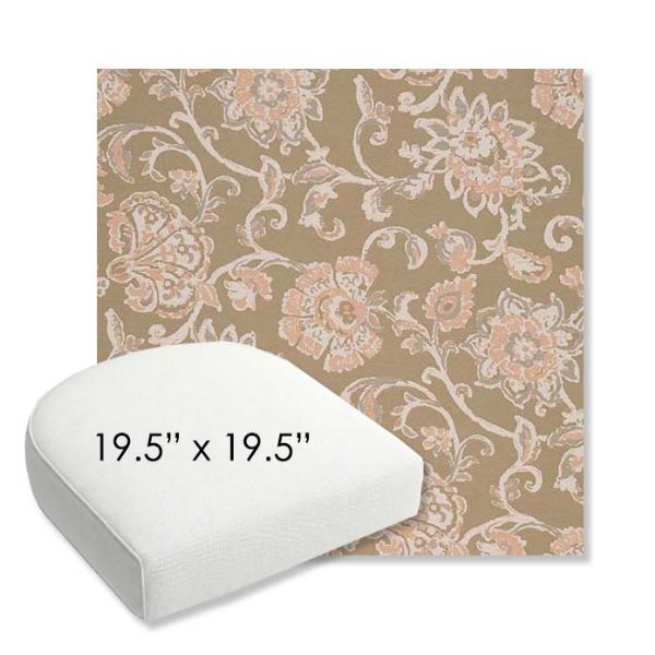 Picture of Martha Floral Spring | 19.5" x 19.5" Bullnose Contoured Rounded Back Wicker Chair Cushion - Sunbrella© Fabric