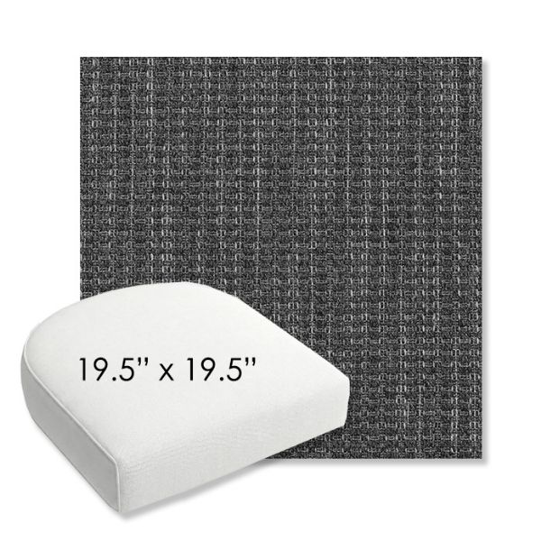 Picture of Metamorphic Slate | 19.5" x 19.5" Bullnose Contoured Rounded Back Wicker Chair Cushion - Sunbrella© Fabric