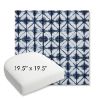 Picture of Midori Indigo | 19.5" x 19.5" Bullnose Contoured Rounded Back Wicker Chair Cushion - Sunbrella© Fabric