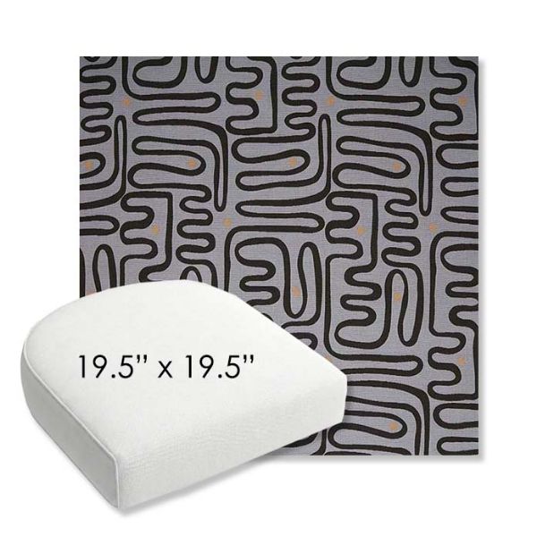 Picture of Nema Moonlight | 19.5" x 19.5" Bullnose Contoured Rounded Back Wicker Chair Cushion - Sunbrella© Fabric