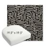 Picture of Nema Newsprint | 19.5" x 19.5" Bullnose Contoured Rounded Back Wicker Chair Cushion - Sunbrella© Fabric