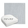 Picture of Nova Chambray | 19.5" x 19.5" Bullnose Contoured Rounded Back Wicker Chair Cushion - Sunbrella© Fabric