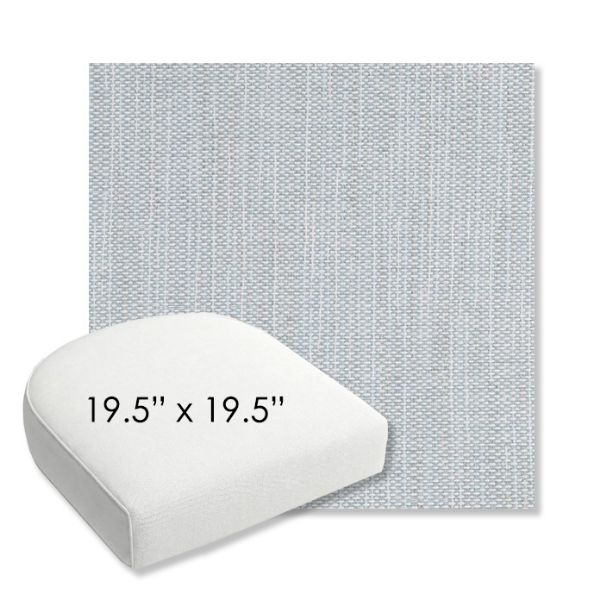 Picture of Nova Chambray | 19.5" x 19.5" Bullnose Contoured Rounded Back Wicker Chair Cushion - Sunbrella© Fabric
