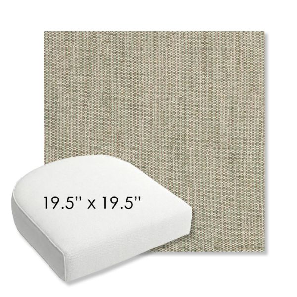 Picture of Nova Moss | 19.5" x 19.5" Bullnose Contoured Rounded Back Wicker Chair Cushion - Sunbrella© Fabric