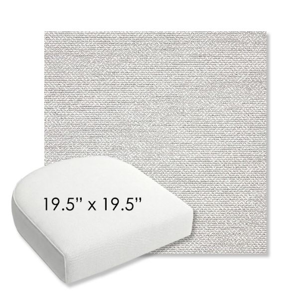 Picture of Nurture Pebble | 19.5" x 19.5" Bullnose Contoured Rounded Back Wicker Chair Cushion - Sunbrella© Fabric
