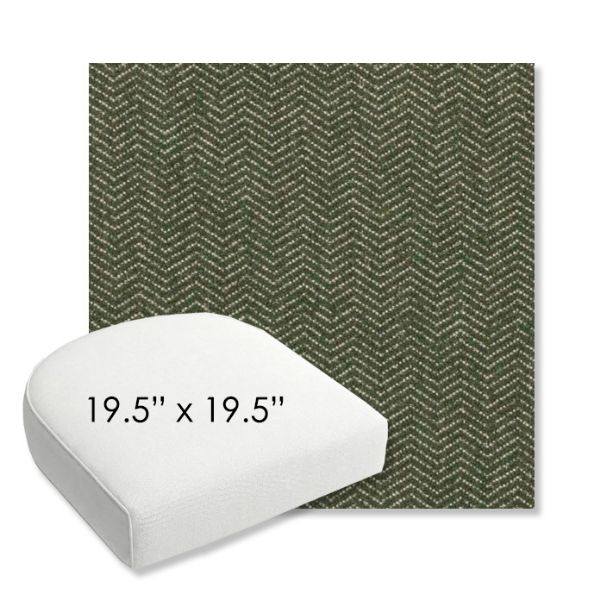 Picture of Odette Fern | 19.5" x 19.5" Bullnose Contoured Rounded Back Wicker Chair Cushion - Sunbrella© Fabric