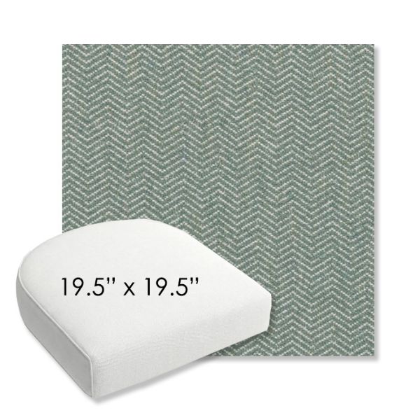 Picture of Odette Spa | 19.5" x 19.5" Bullnose Contoured Rounded Back Wicker Chair Cushion - Sunbrella© Fabric