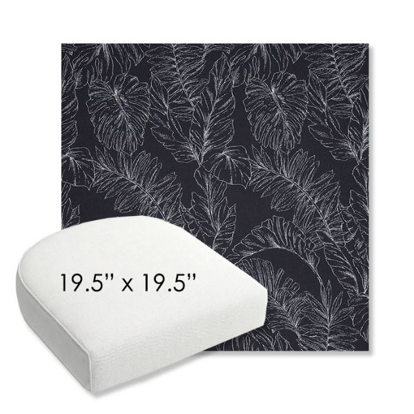 Picture of Palma Bahama | 19.5" x 19.5" Bullnose Contoured Rounded Back Wicker Chair Cushion - Sunbrella© Fabric