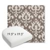 Picture of Patra Mushroom | 19.5" x 19.5" Bullnose Contoured Rounded Back Wicker Chair Cushion - Sunbrella© Fabric