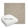 Picture of Piazza Burlap | 19.5" x 19.5" Bullnose Contoured Rounded Back Wicker Chair Cushion - Sunbrella© Fabric