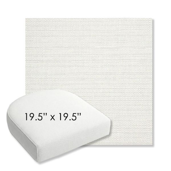 Picture of Piazza Cloud | 19.5" x 19.5" Bullnose Contoured Rounded Back Wicker Chair Cushion - Sunbrella© Fabric