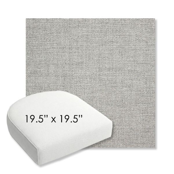 Picture of Piazza Pebble | 19.5" x 19.5" Bullnose Contoured Rounded Back Wicker Chair Cushion - Sunbrella© Fabric