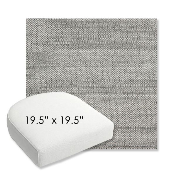 Picture of Piazza Stone | 19.5" x 19.5" Bullnose Contoured Rounded Back Wicker Chair Cushion - Sunbrella© Fabric