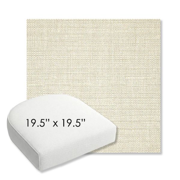 Picture of Piazza Vapor | 19.5" x 19.5" Bullnose Contoured Rounded Back Wicker Chair Cushion - Sunbrella© Fabric